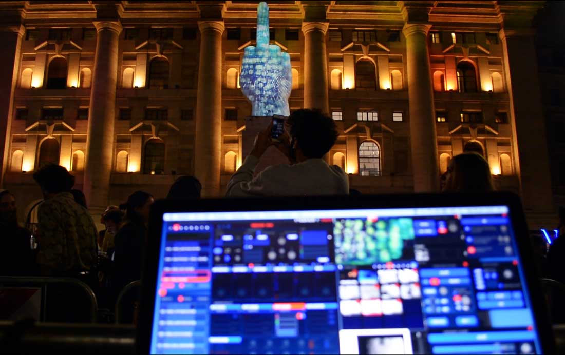 APE+ Piazza Affari Video Mapping Terminus